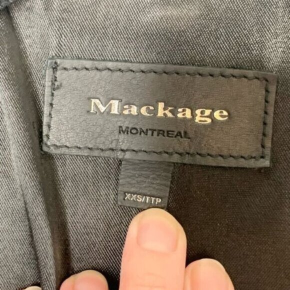 Aritzia Mackage Dale Wool Trench Coat Asymmetrical Leather Sleeves Black XXS - Picture 9 of 16